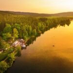 Wandern in Thüringen - Stausee Hohenfelden im Sonnenuntergang